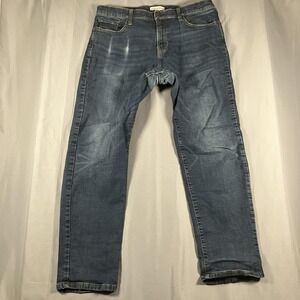 Lucky Brand Jeans Mens 38x29 Straight Leg Denim Five Pocket Zip Fly Medium Wash